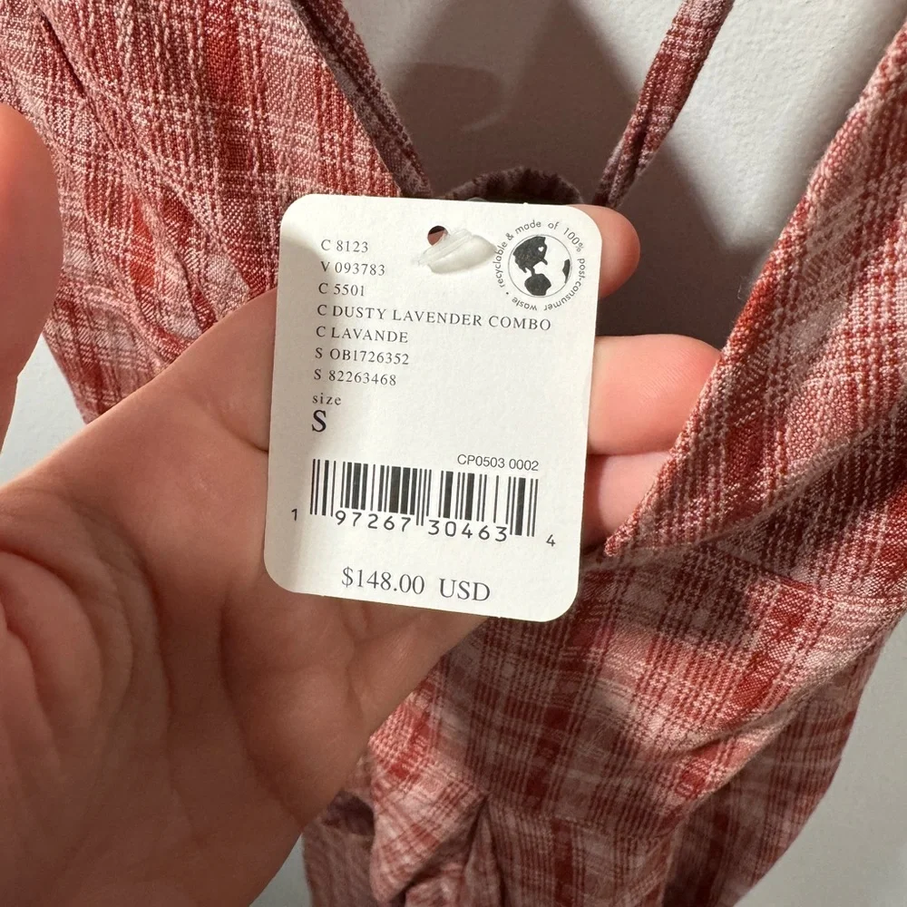 Free People Plaid Jumpsuit in Red and Pink - Picture 9 of 9